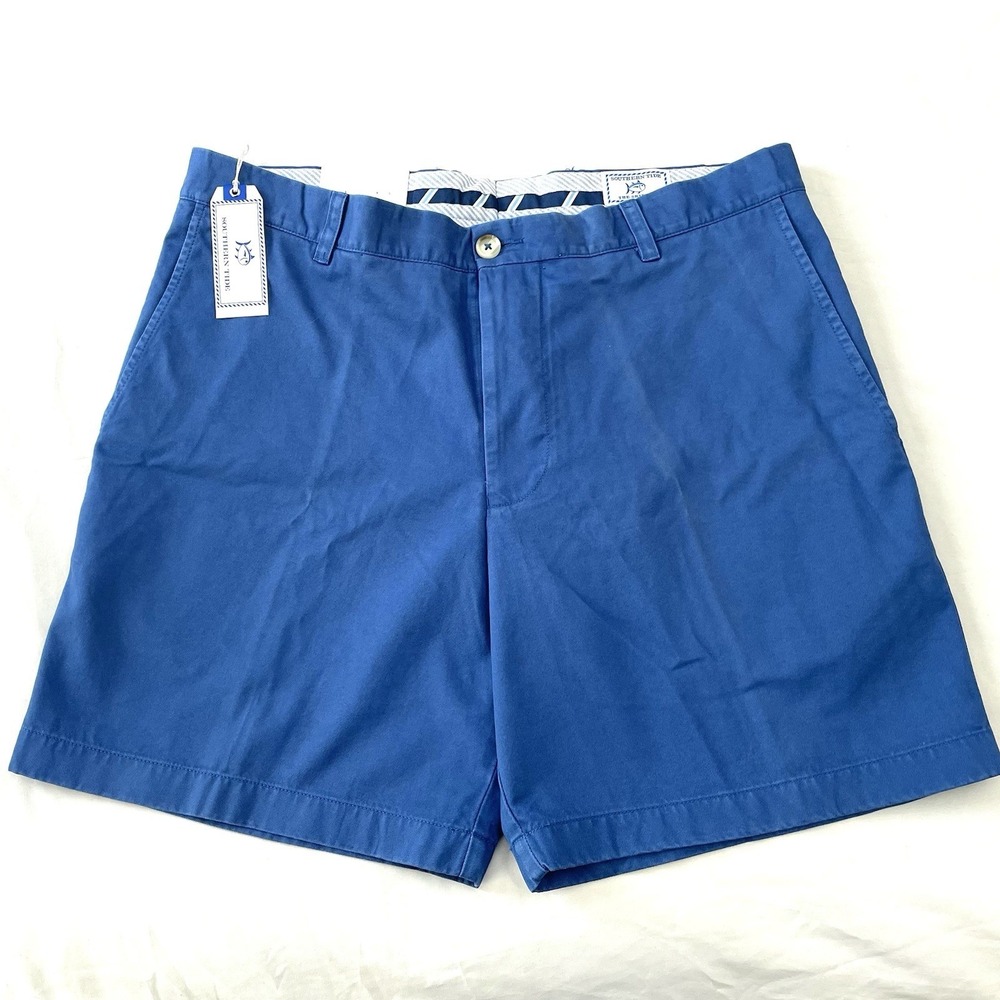 NEW Southern‎ Tide Skipjack Chino Shorts 36 Blue 7" Inseam Pima Cotton Preppy